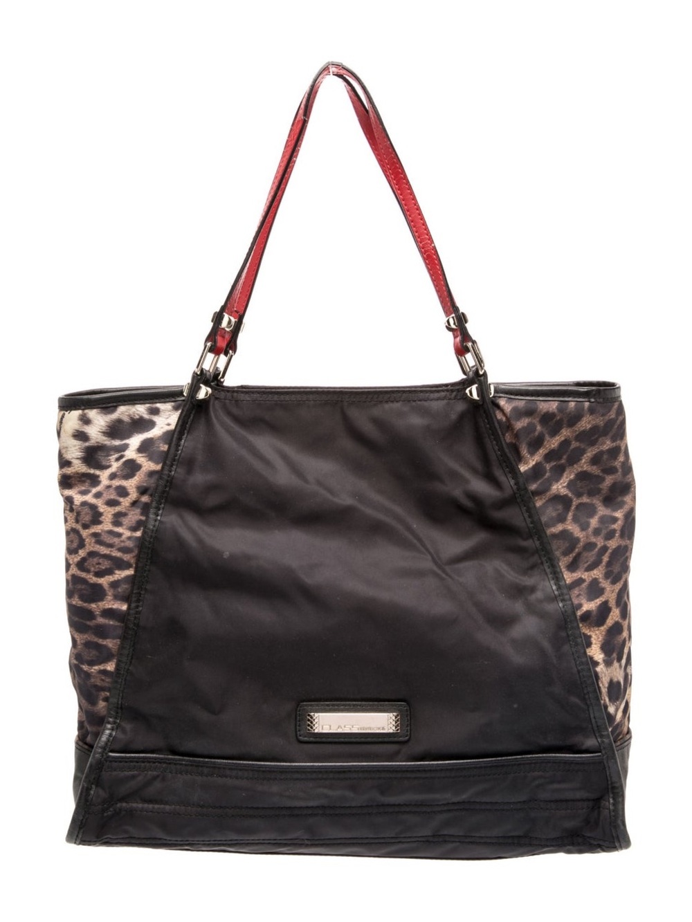 Vintage Cavalli Class Leopard Nylon Tote Bag Y2K